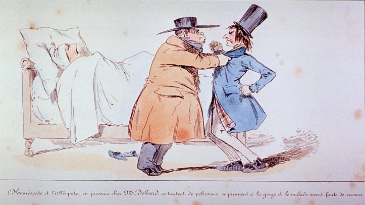 Henry-Monnier-Allopath-vs-Homeopath-cartoon-1830s-US-NLM