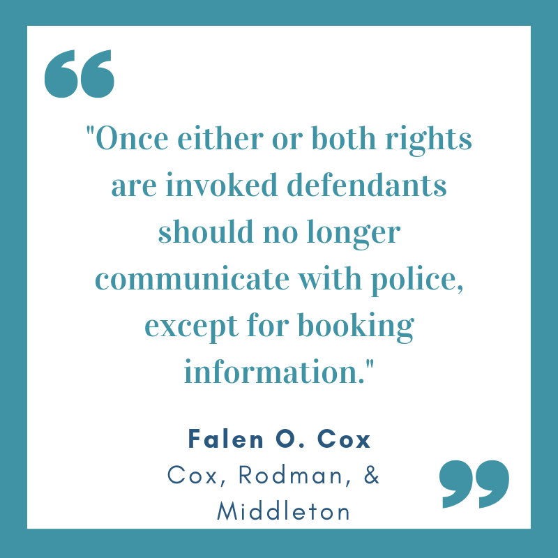Once you invoke rights no longer communicate with police