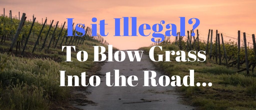 Is It Illegal To Blow Grass Into The Roadway Healing Law Legal News And Information On Laws Court Cases And Police