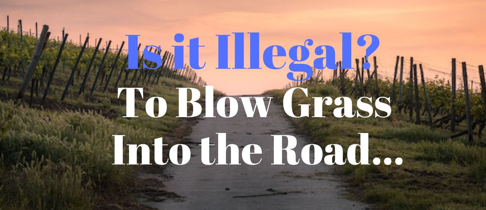 Is it illegal to blow grass into the roadway? Healing Law Legal News