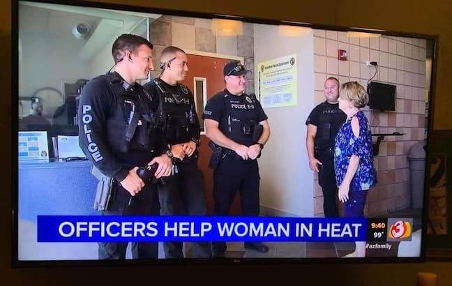 Category: Police Meme When a woman is in heat, she definitely needs help. Thank goodness these 4 officers were there to save the day! Seriously, who let this happen?!