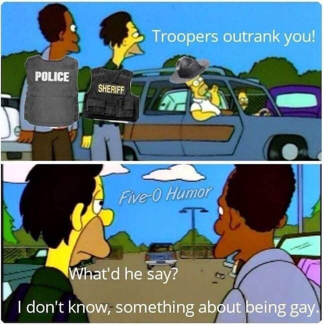 Category: Police Meme People yelling things out of car windows is seriously so 2015. You know, before people complained about it so much that it became a meme. However, using the Simpsons in this context is the best.