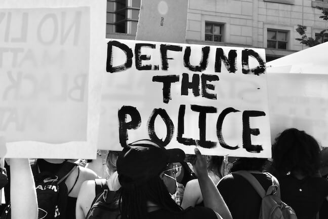 Defund the Police Sign at Protest