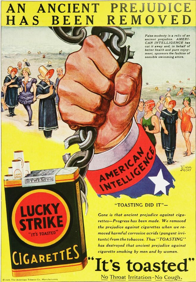Bernays pr campaign calling cigarettes torches of freedom